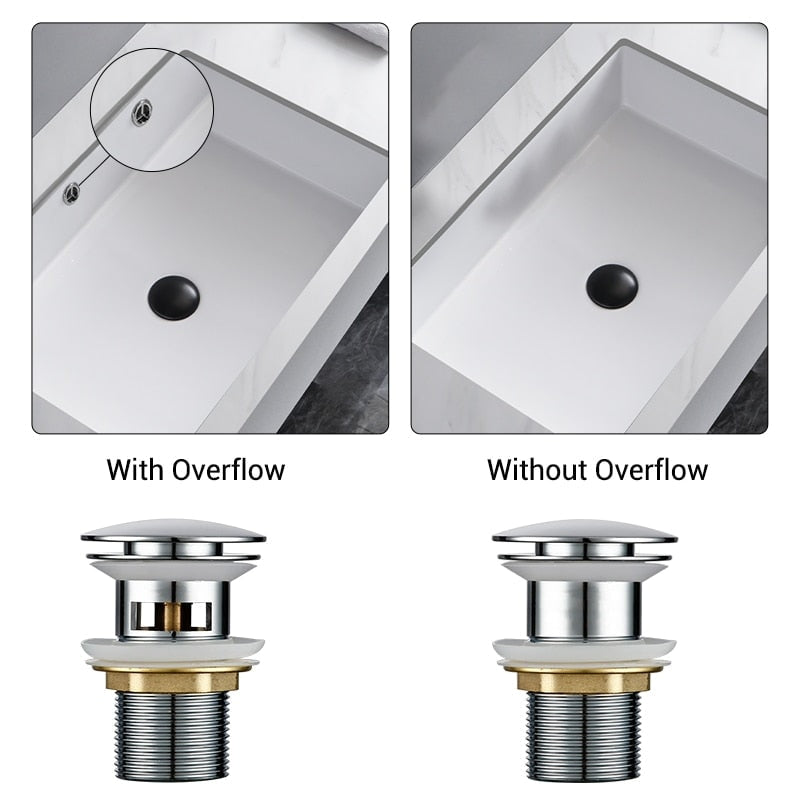Click Clack Pop Up Basin Waste Sink Drain Plug for Bathroom Sinks