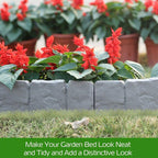 Cobblestone Effect Garden Edging Panels Interlocking Plastic Lawn Border Set
