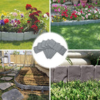 Cobblestone Effect Garden Edging Panels Interlocking Plastic Lawn Border Set