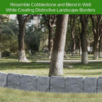 Cobblestone Effect Garden Edging Panels Interlocking Plastic Lawn Border Set