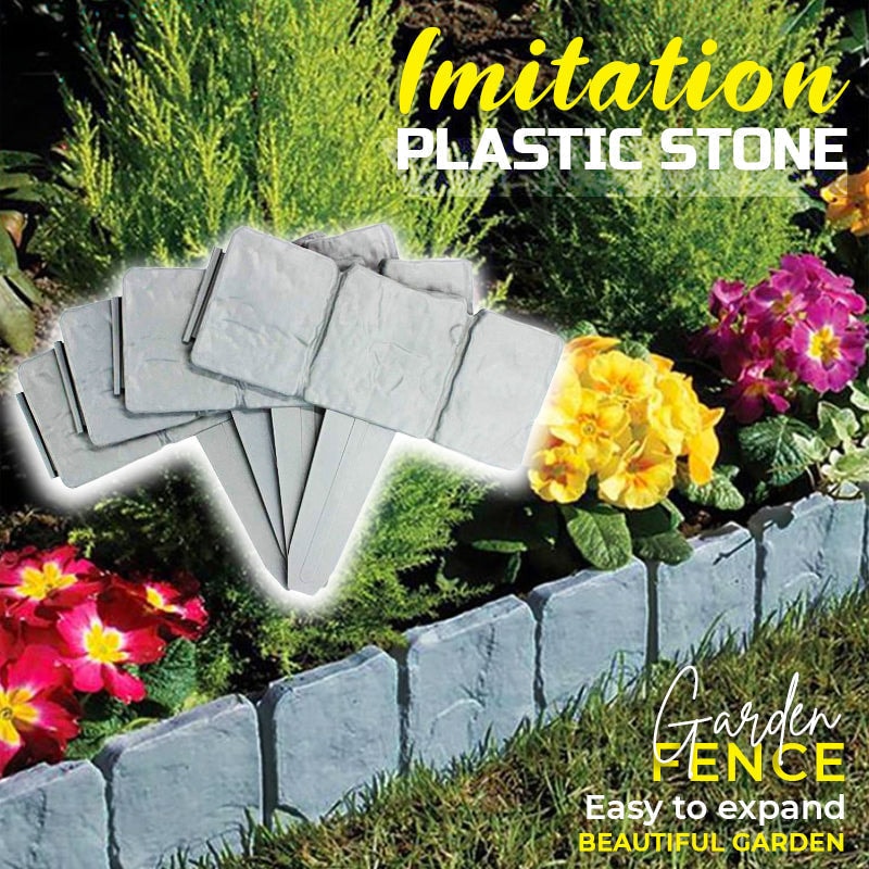 Cobblestone Effect Garden Edging Panels Interlocking Plastic Lawn Border Set
