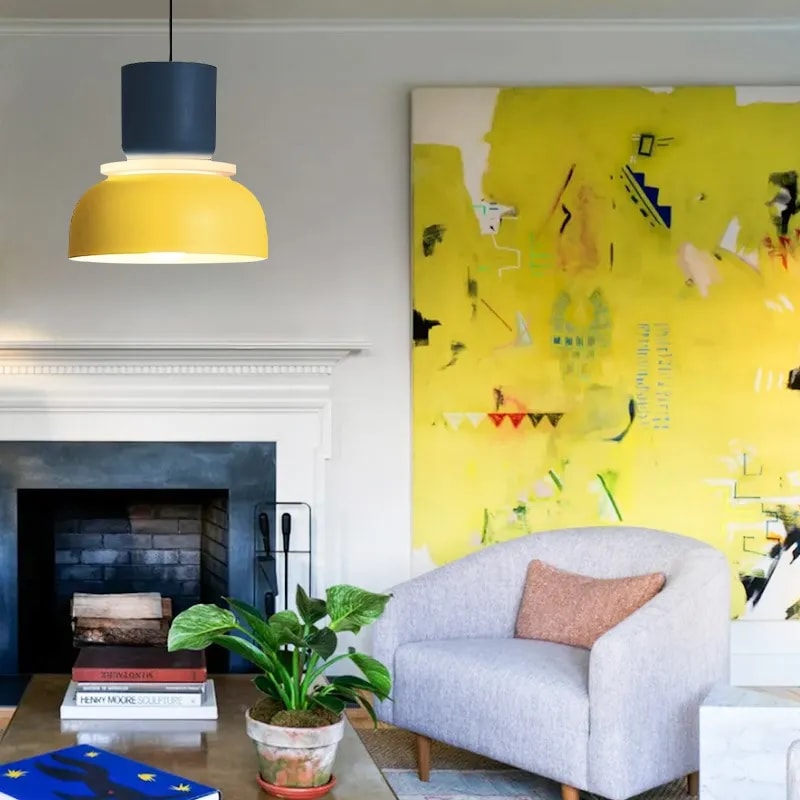 Colour Block Nordic Pendant Light with Stacked Metal Shades for Dining Room