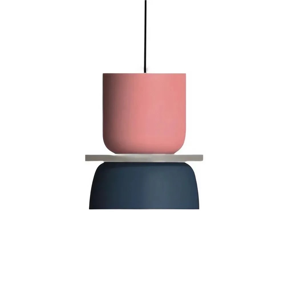 Colour Block Nordic Pendant Light with Stacked Metal Shades for Dining Room