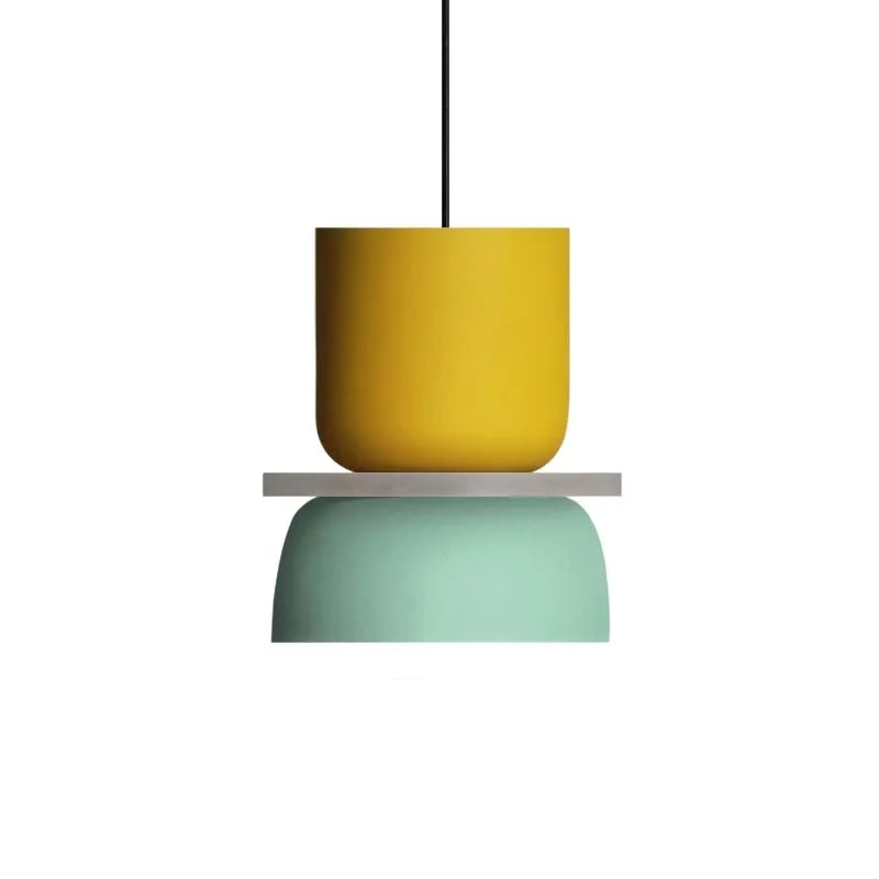 Colour Block Nordic Pendant Light with Stacked Metal Shades for Dining Room