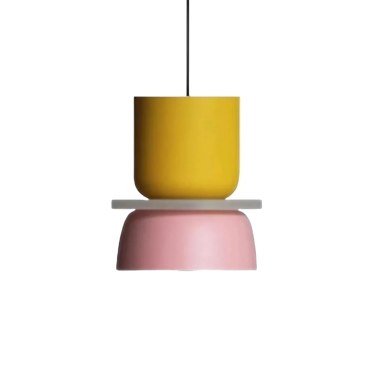 Colour Block Nordic Pendant Light with Stacked Metal Shades for Dining Room