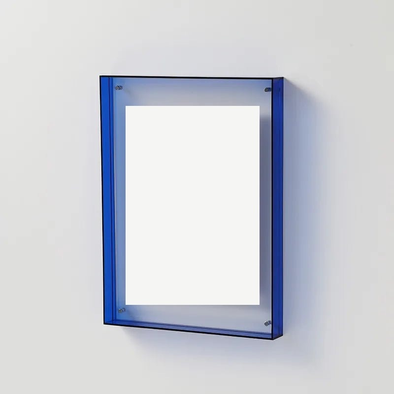Coloured Acrylic Box Picture Frame Modern Wall Mounted Floating Photo Display
