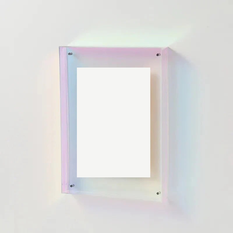 Coloured Acrylic Box Picture Frame Modern Wall Mounted Floating Photo Display