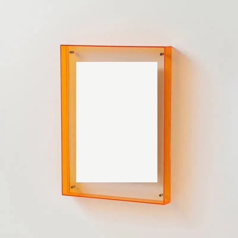 Coloured Acrylic Box Picture Frame Modern Wall Mounted Floating Photo Display