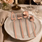 Contemporary Matte Stainless Steel Cutlery Set with Sculptural Scoop Design