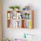 Wall Mounted Bookshelf Wooden Floating Shelf Unit Modern Wall Bookcase with Open Compartments for Books and Decor in Living Room | Study and Bedroom