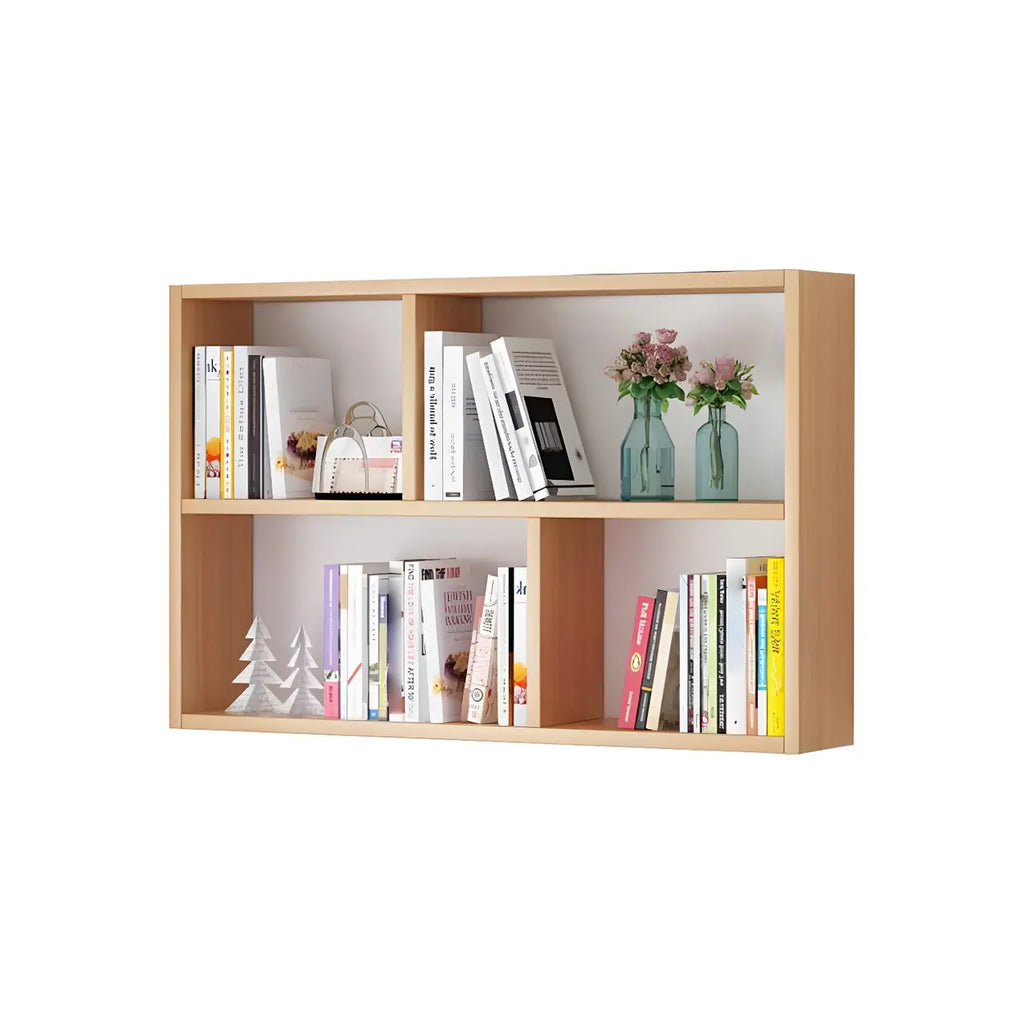 Wall Mounted Bookshelf Wooden Floating Shelf Unit Modern Wall Bookcase with Open Compartments for Books and Decor in Living Room | Study and Bedroom