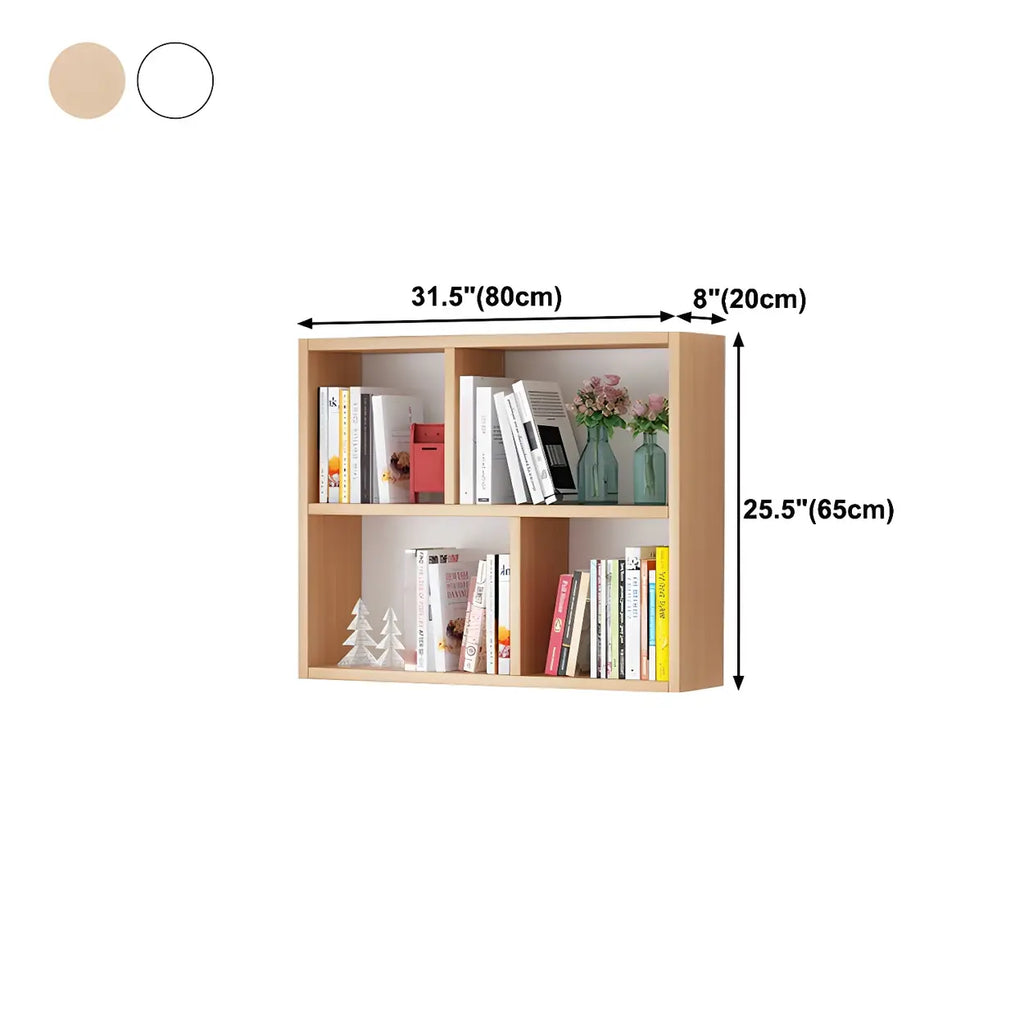 Wall Mounted Bookshelf Wooden Floating Shelf Unit Modern Wall Bookcase with Open Compartments for Books and Decor in Living Room | Study and Bedroom