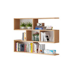 Wall Mounted Bookshelf Wooden Floating Shelf Unit Modern Wall Bookcase with Open Compartments for Books and Decor in Living Room | Study and Bedroom