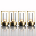 Cordless Crystal Lantern Table Lamp Rechargeable with Touch Dimmer
