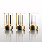 Cordless Crystal Lantern Table Lamp Rechargeable with Touch Dimmer