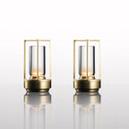 Cordless Crystal Lantern Table Lamp Rechargeable with Touch Dimmer
