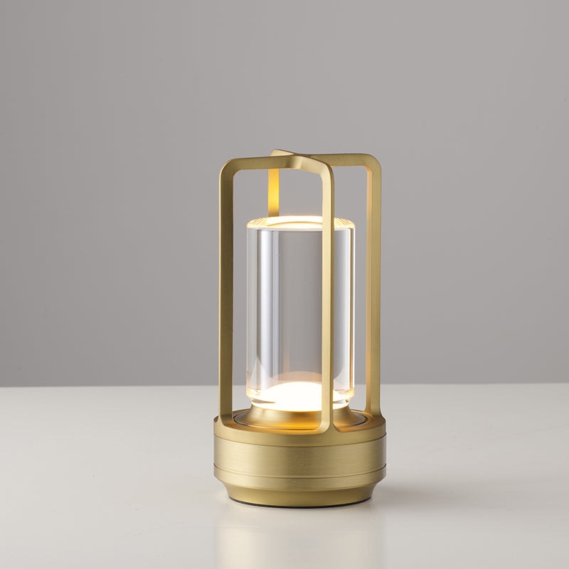 Cordless Crystal Lantern Table Lamp Rechargeable with Touch Dimmer