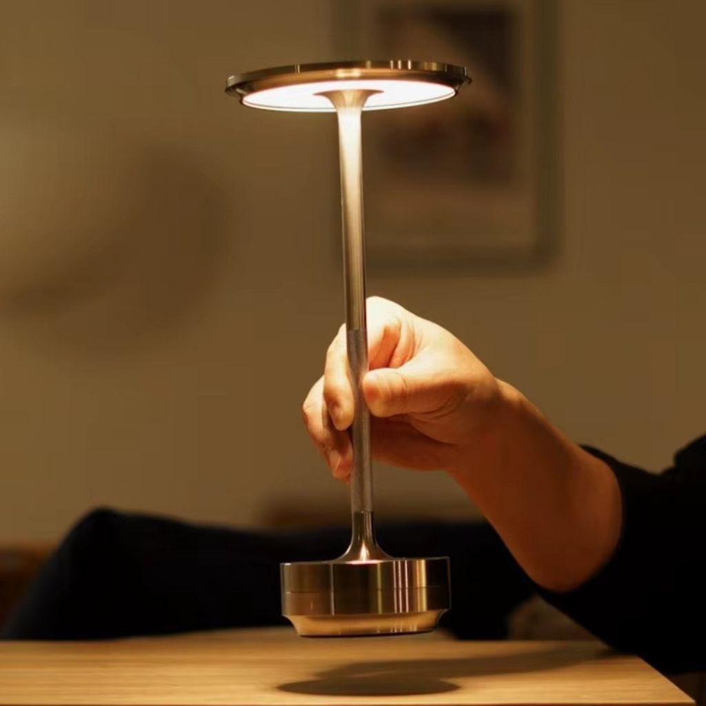 Cordless Rechargeable Aluminium LED Table Lamp with Touch Dimmer for Bedside