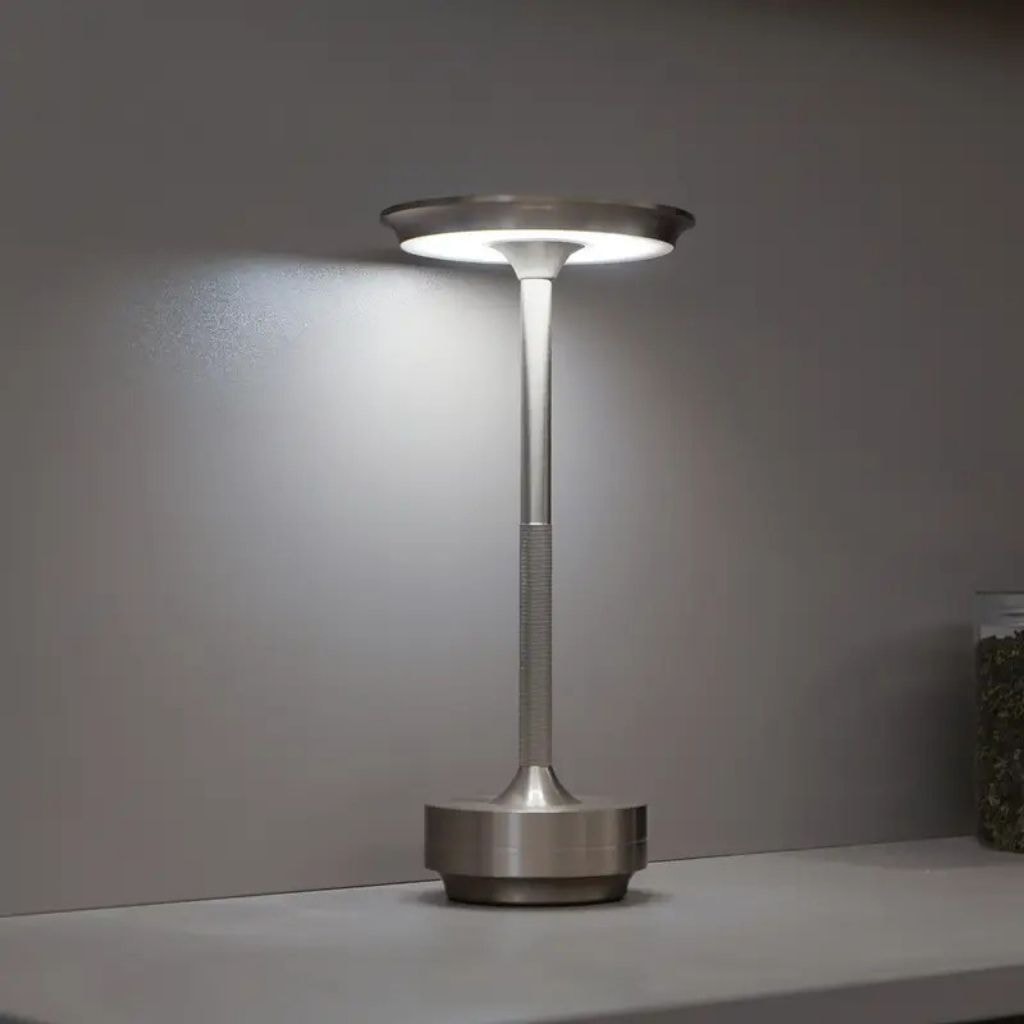 Cordless Rechargeable Aluminium LED Table Lamp with Touch Dimmer for Bedside