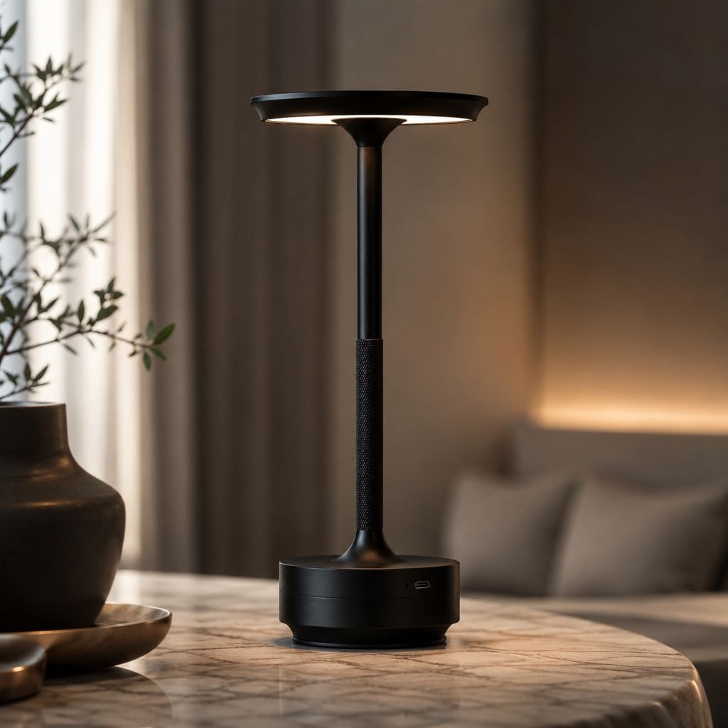Cordless Rechargeable Aluminium LED Table Lamp with Touch Dimmer for Bedside