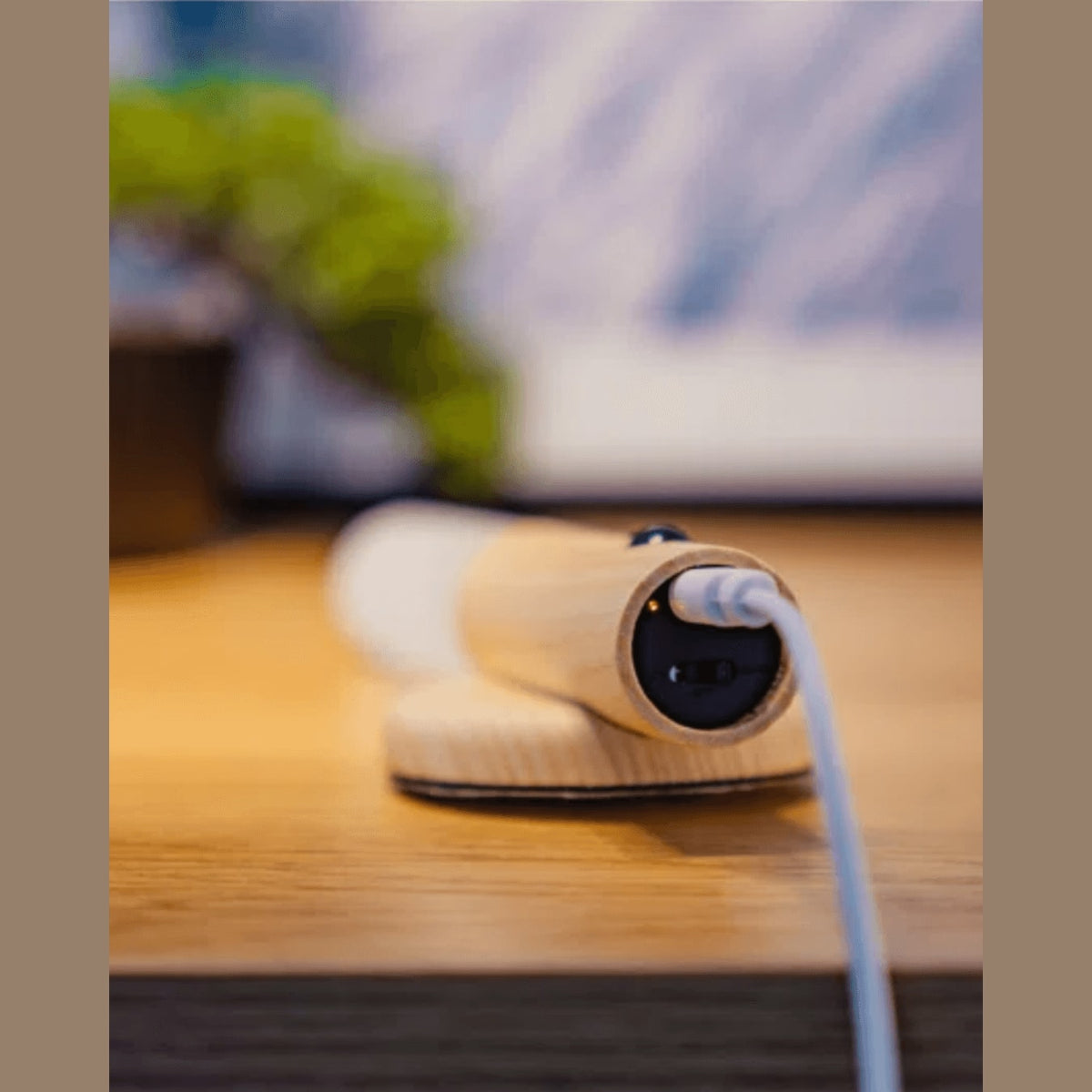 Cordless Rechargeable Wooden Wall Light with Motion Sensor and Magnetic Mount