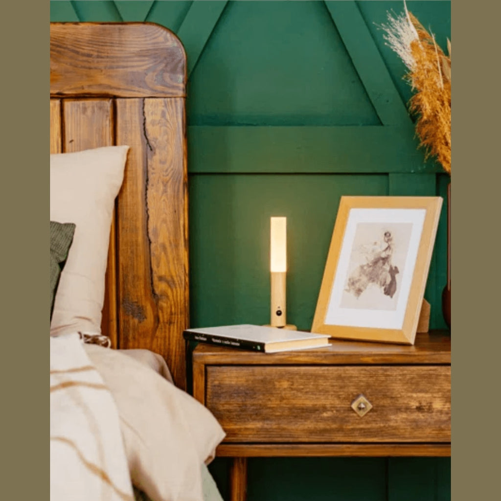Cordless Rechargeable Wooden Wall Light with Motion Sensor and Magnetic Mount