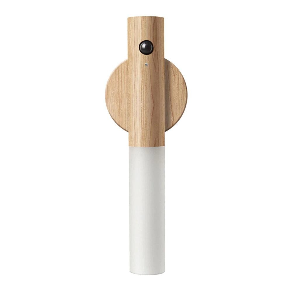 Cordless Rechargeable Wooden Wall Light with Motion Sensor and Magnetic Mount