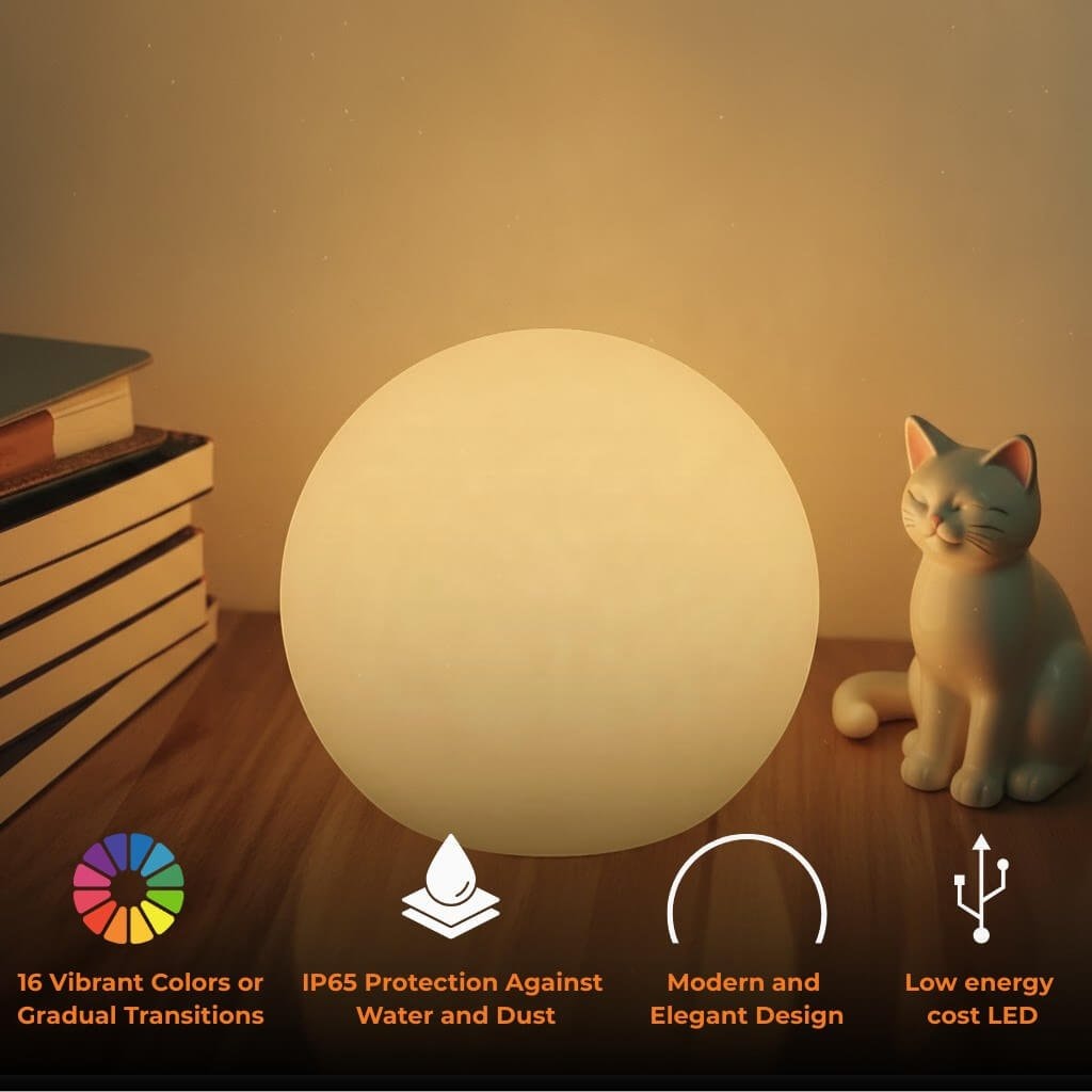 Cordless USB Rechargeable Colour Changing LED Globe Lamp with Remote Control