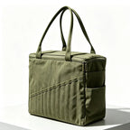 Cotton Canvas Knitting Bag with Needle Pockets and Yarn Guide for Crochet