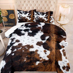 Cowhide Print Duvet Cover Set Soft Polyester Bedding with Pillowcases