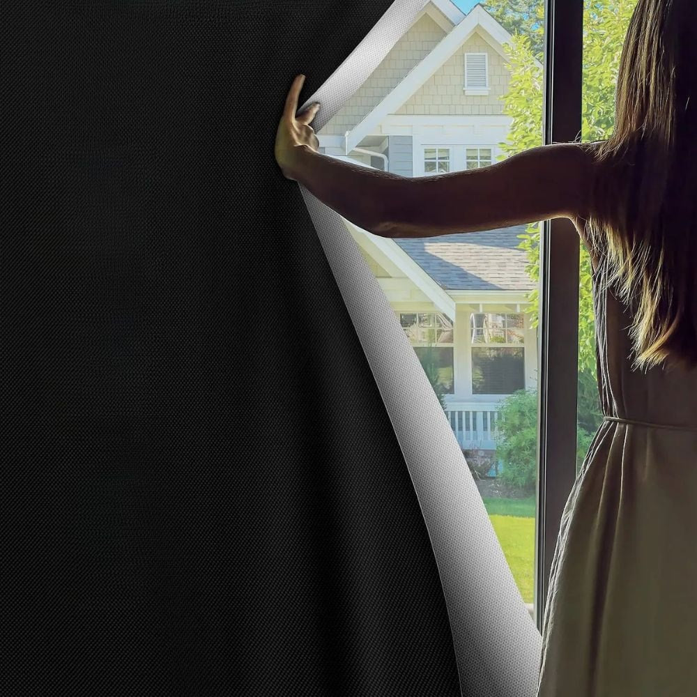 Cut to Size Blackout Window Cover with Static Cling for Bedroom Windows
