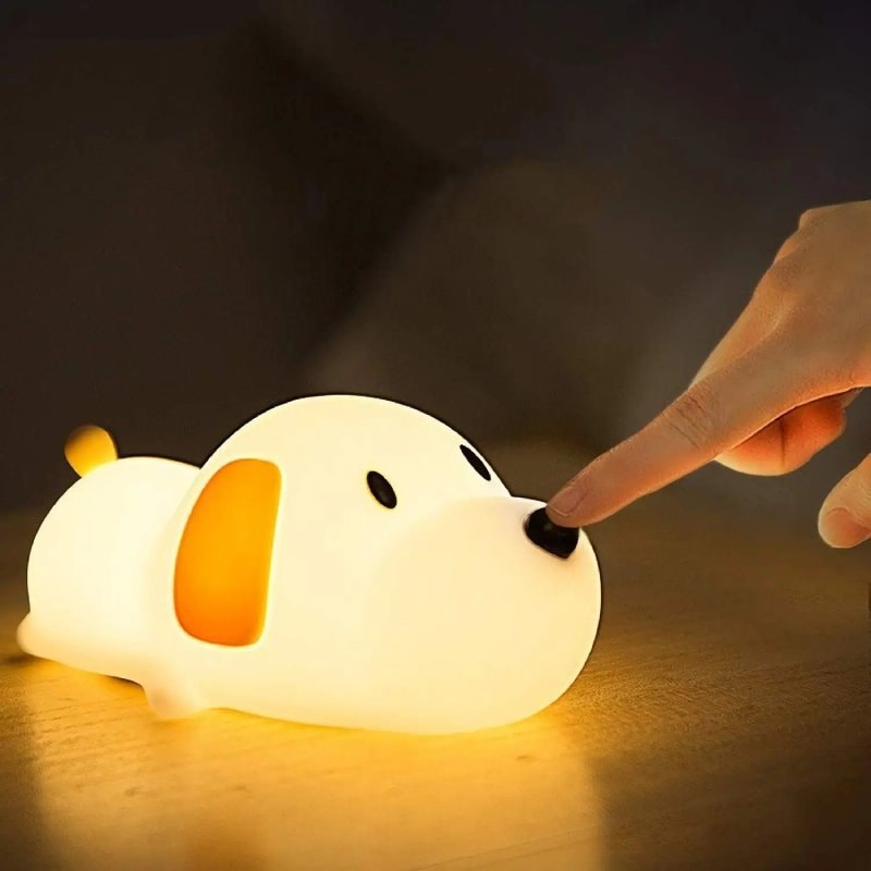 Cute Silicone Animal Night Light with Tap Dimming | USB Rechargeable Lamp