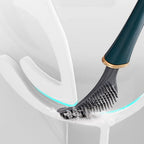 Teardrop Silicone Toilet Brush Set Wall Mounted Drip Holder Flexible Bristle Head Quick Drying Hygienic Loo Brush with Adhesive Hook | Single or Twin