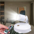 Wireless LED Spotlight Battery Operated Picture Light with Remote Control Dimmable Rotating Accent Light for Artwork | Shelves and Wardrobes