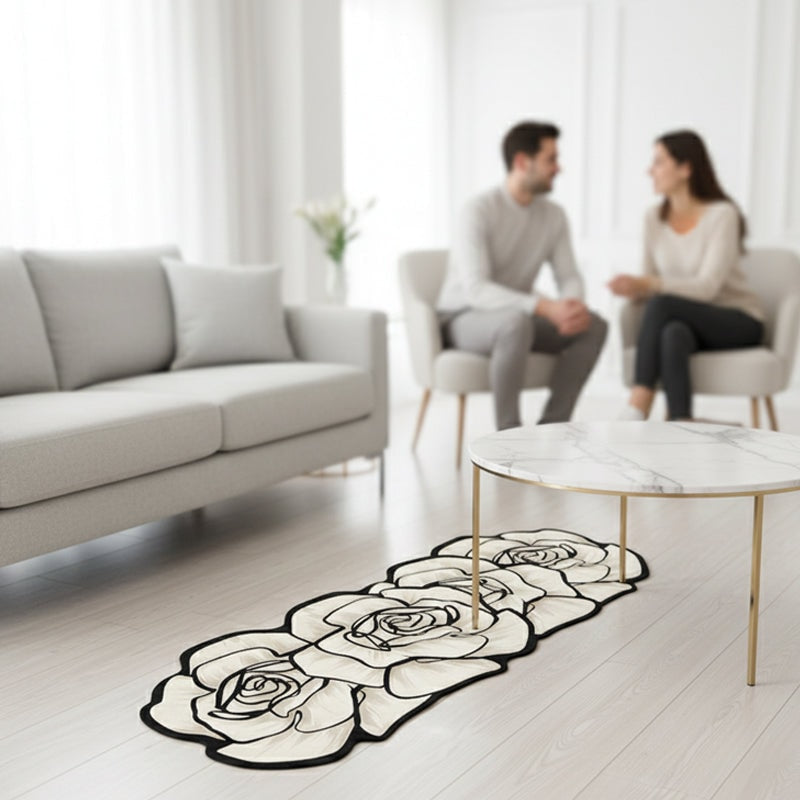 Diatomite Bath Mat Flower Shaped Quick Dry Non Slip Stone Mat for Bathroom