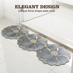 Diatomite Bath Mat Flower Shaped Quick Dry Non Slip Stone Mat for Bathroom