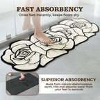 Diatomite Bath Mat Flower Shaped Quick Dry Non Slip Stone Mat for Bathroom