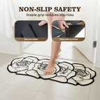 Diatomite Bath Mat Flower Shaped Quick Dry Non Slip Stone Mat for Bathroom