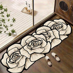 Diatomite Bath Mat Flower Shaped Quick Dry Non Slip Stone Mat for Bathroom