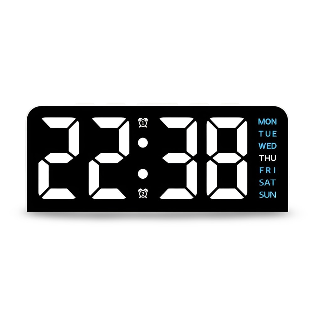 Digital LED Alarm Clock with Colour Night Light and Large Display for Bedroom