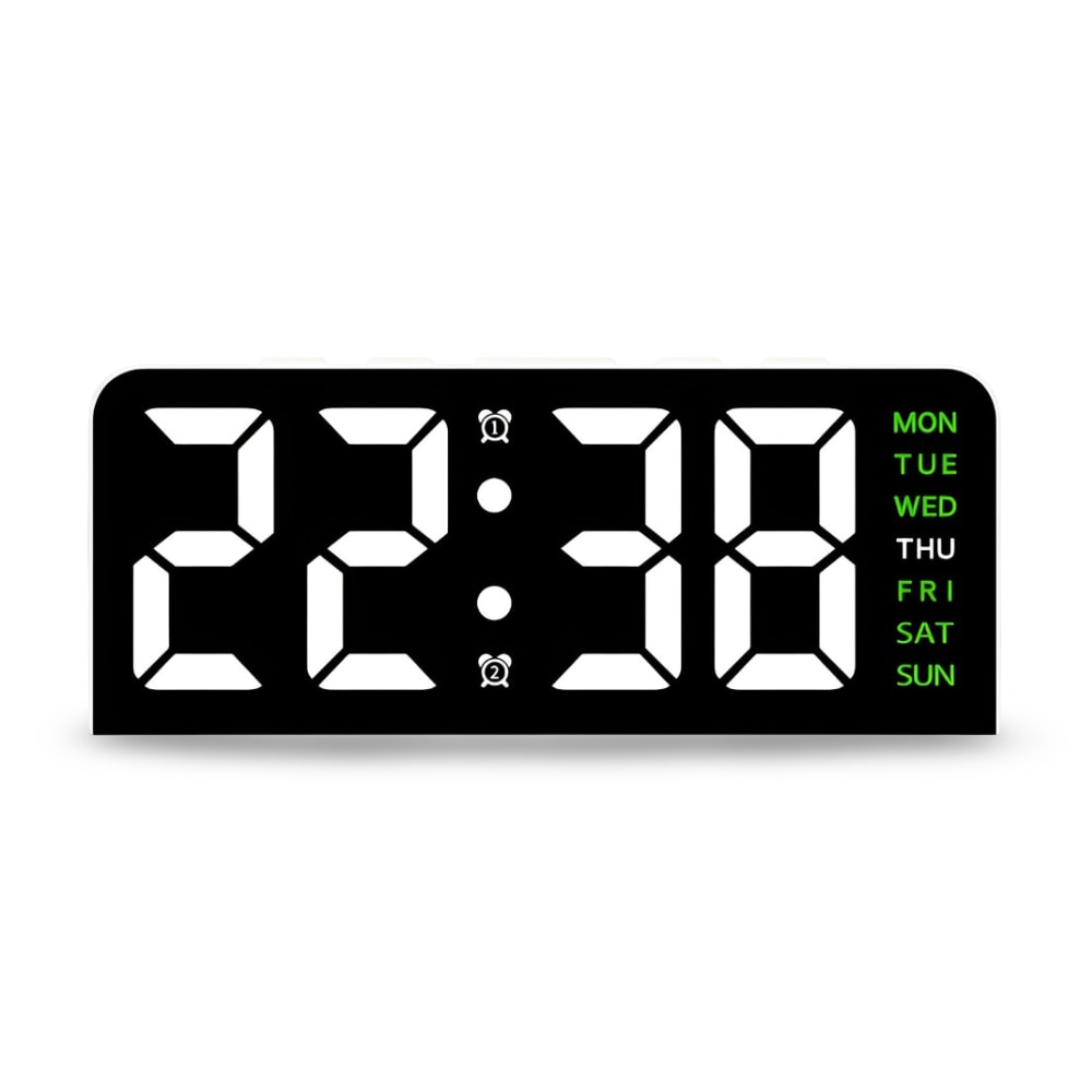 Digital LED Alarm Clock with Colour Night Light and Large Display for Bedroom