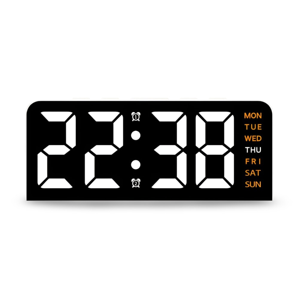 Digital LED Alarm Clock with Colour Night Light and Large Display for Bedroom