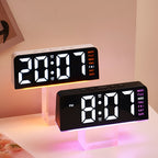 Digital LED Alarm Clock with Colour Night Light and Large Display for Bedroom