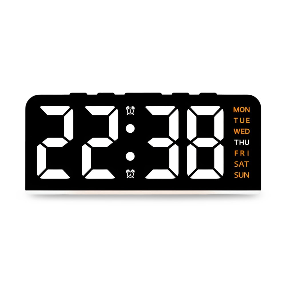 Digital LED Alarm Clock with Colour Night Light and Large Display for Bedroom