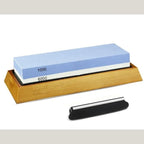 Double Sided Japanese Whetstone Knife Sharpening Stone with Bamboo Base