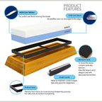 Double Sided Japanese Whetstone Knife Sharpening Stone with Bamboo Base