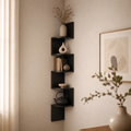 Wall Mounted Corner Shelf Multi Tier Zigzag Floating Corner Shelving Unit Space Saving Storage for Living Room | Bedroom and Hallway