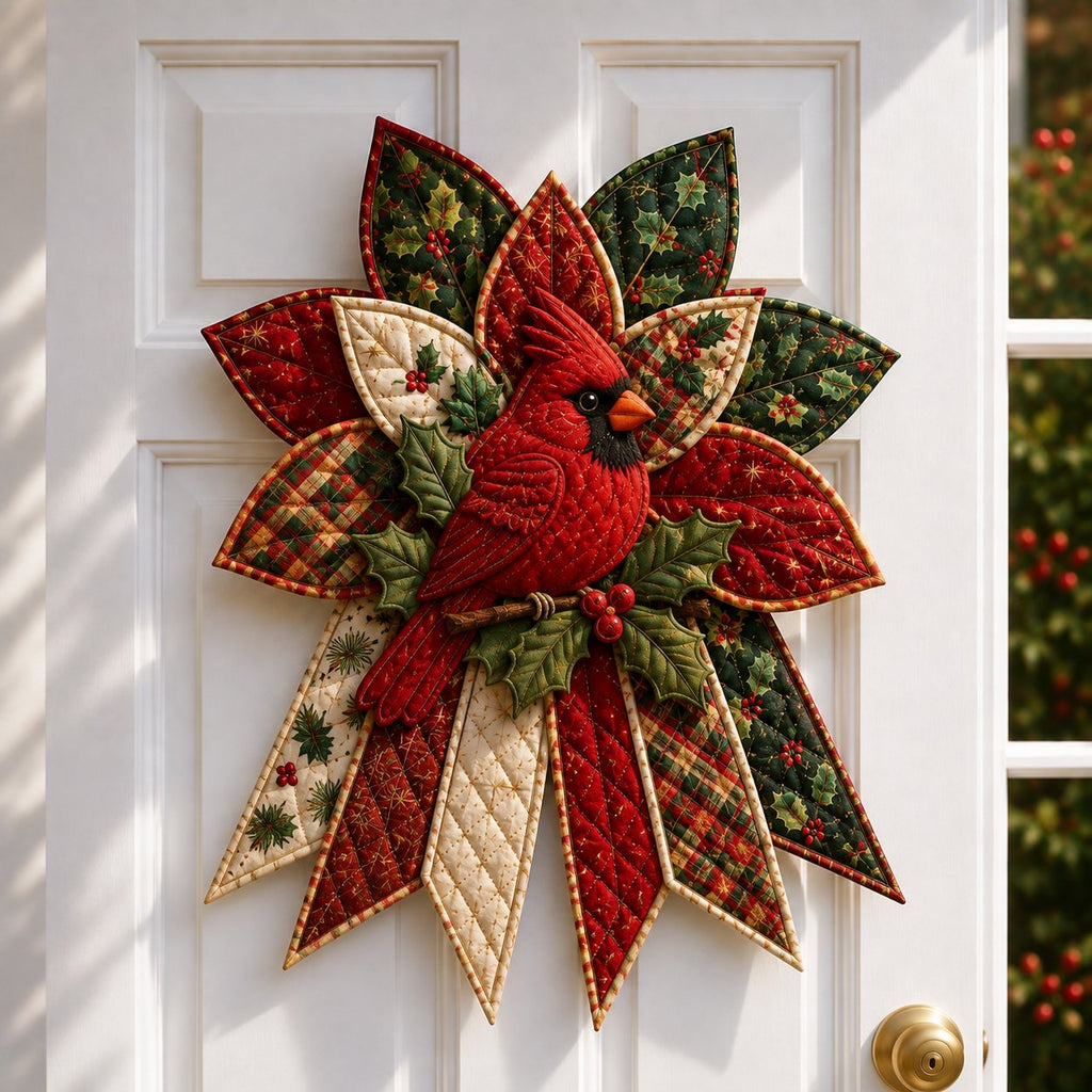 Christmas Door Hanger Sewing Kit Quilted Patchwork Wall Hanging DIY Craft Kit with Fabric | Templates and Instructions for Beginners