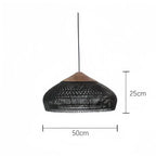Bohemian Rattan Pendant Light With Woven Dome Shade
