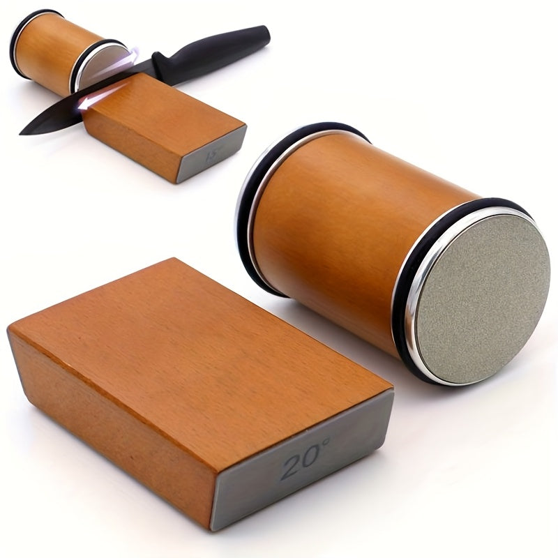 Rolling Knife Sharpener Set Diamond Sharpening Stone with Magnetic Angle Holder for Kitchen Knives | Pocket Knives and Tools